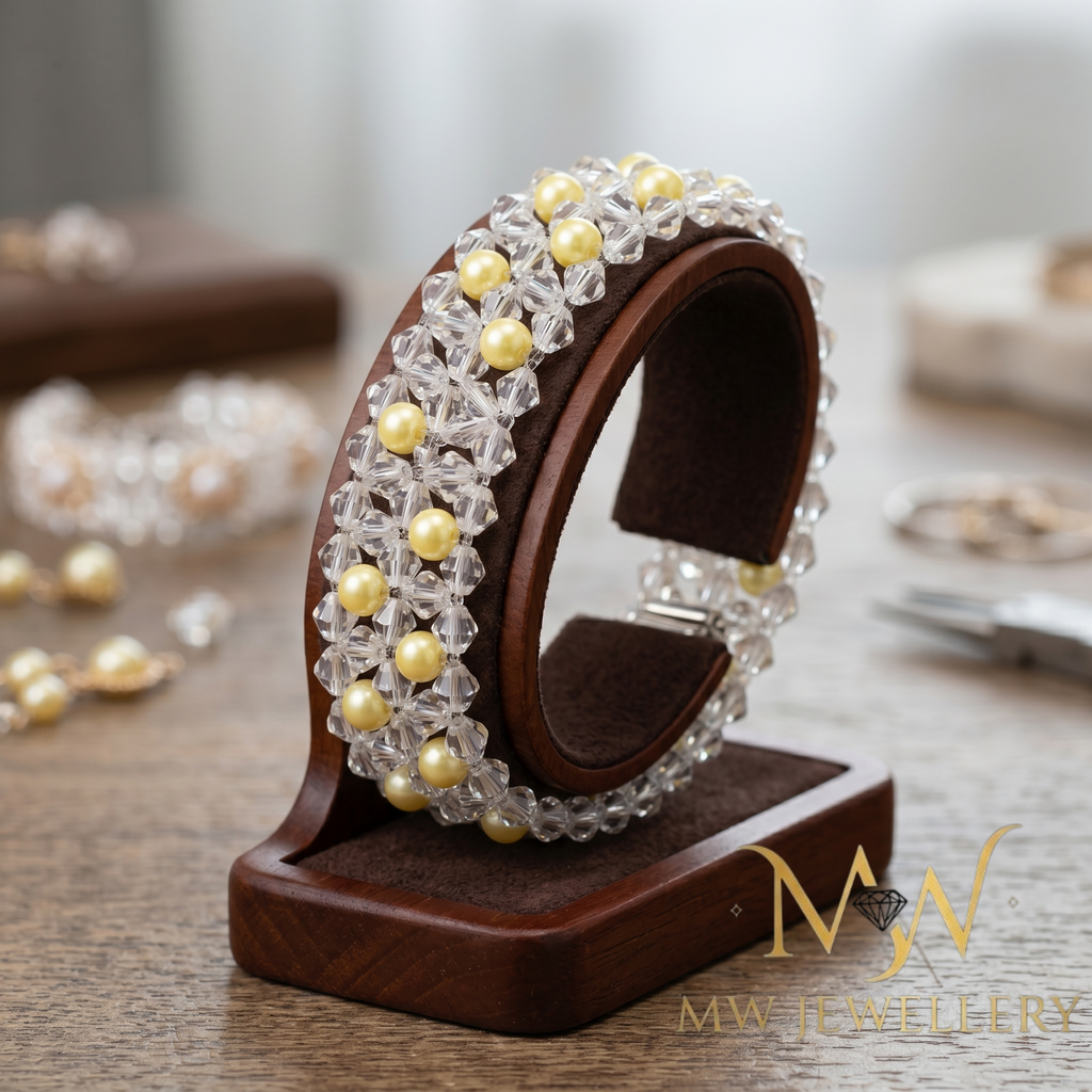 BRANSOLETKA PLECIONA BICONE crystal Swarovski®