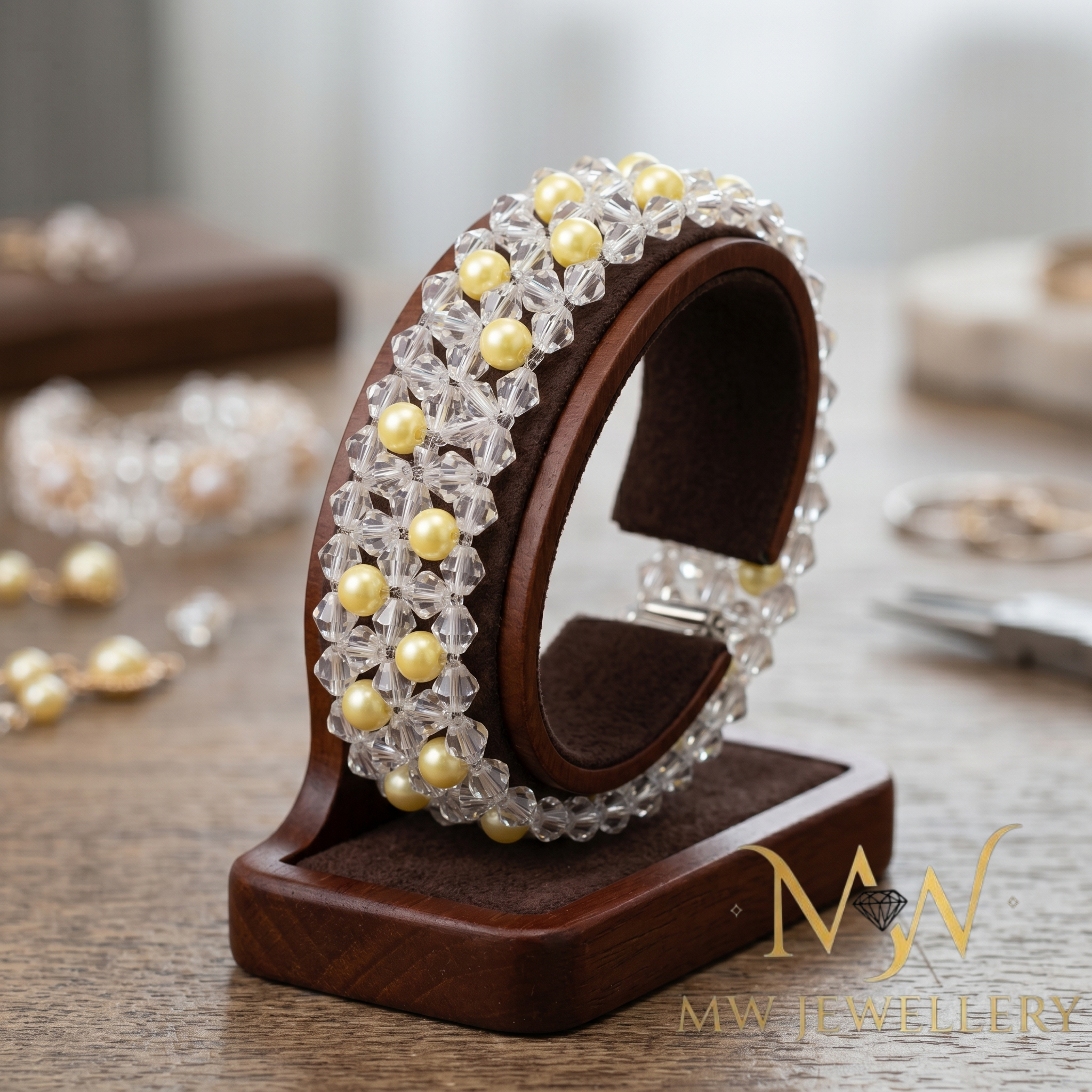 BRANSOLETKA PLECIONA BICONE crystal Swarovski®