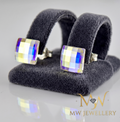 KOLCZYKI WKRĘTKI - crystal  Chessboard Swarovski®