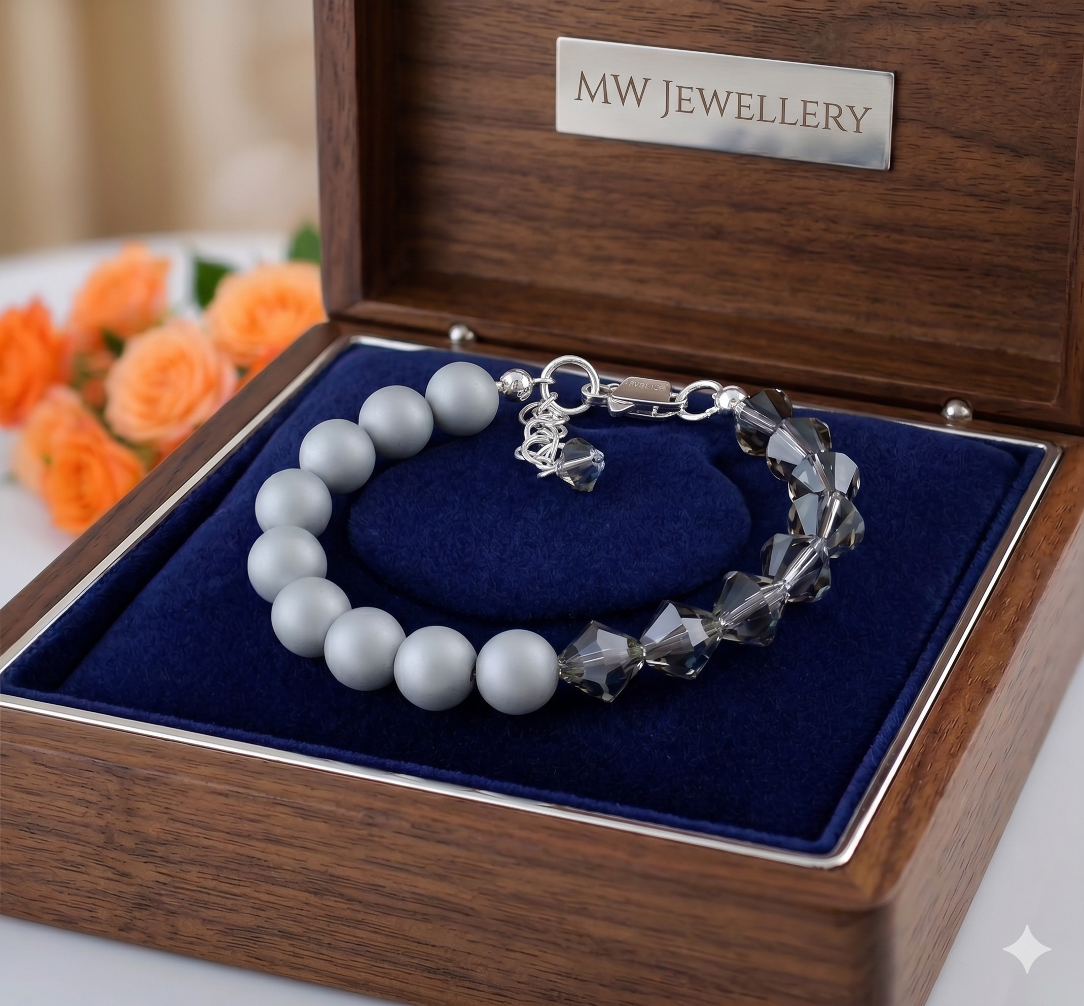 BRANSOLETKA Black Diamond - Pastel Grey crystal Swarovski®