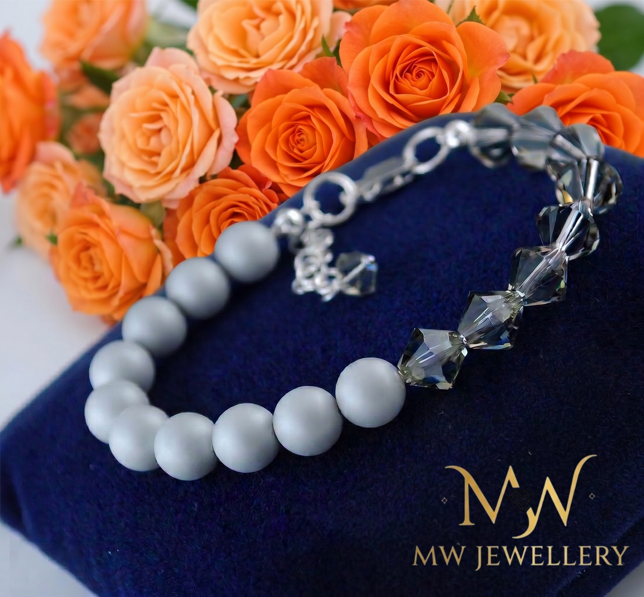 BRANSOLETKA Black Diamond - Pastel Grey crystal Swarovski®