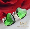 Kolczyki Serca Dark Moss Green